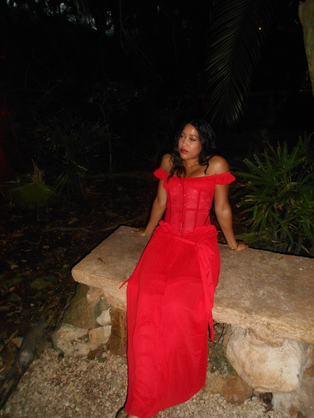 Lubela Corset Top and Maxi Skirt in Red
